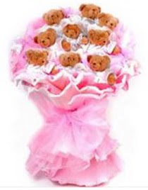 11 adet ayiciktan teddy bear buketi Ankara Yenimahalle Acity Premium Outlet AVM cicekciler , cicek siparisi